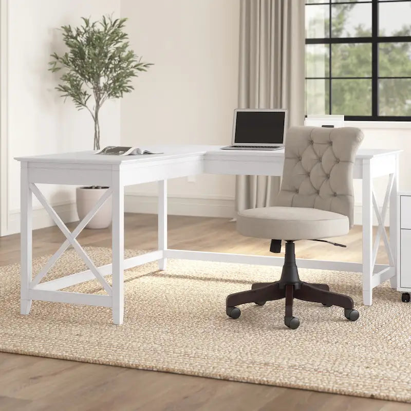 Bureau d'angle en L de 60 W pour bureau à domicile