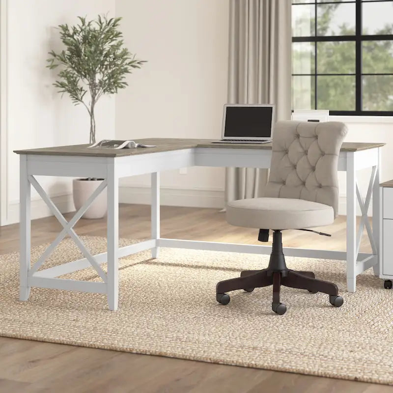 Bureau d'angle en L de 60 W pour bureau à domicile
