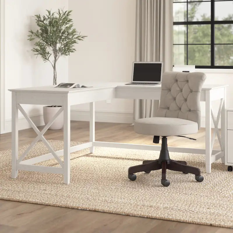 Bureau d'angle en L de 60 W pour bureau à domicile