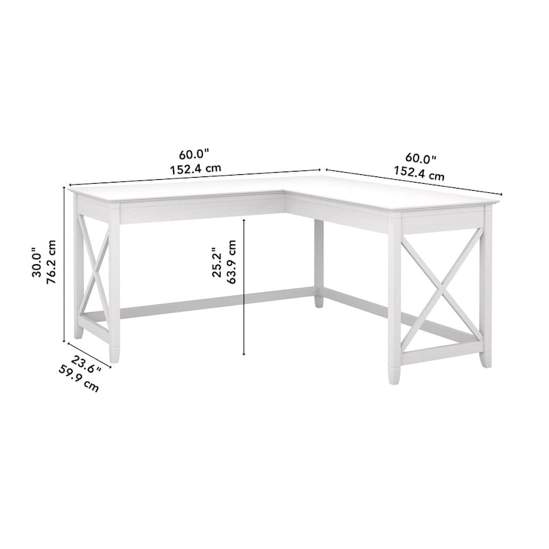 Bureau d'angle en L de 60 W pour bureau à domicile