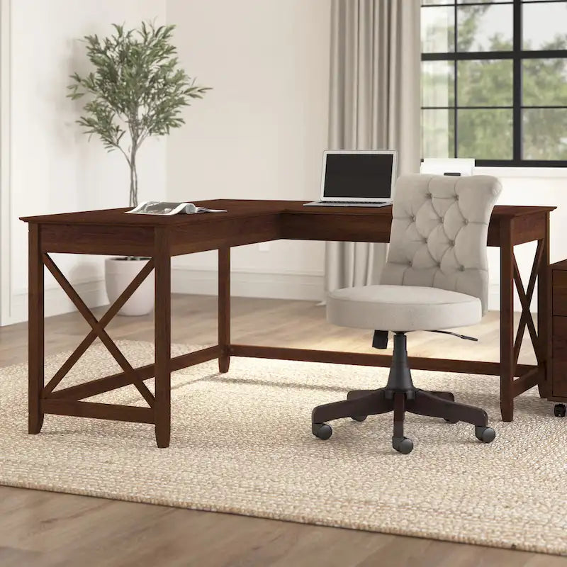 Bureau d'angle en L de 60 W pour bureau à domicile