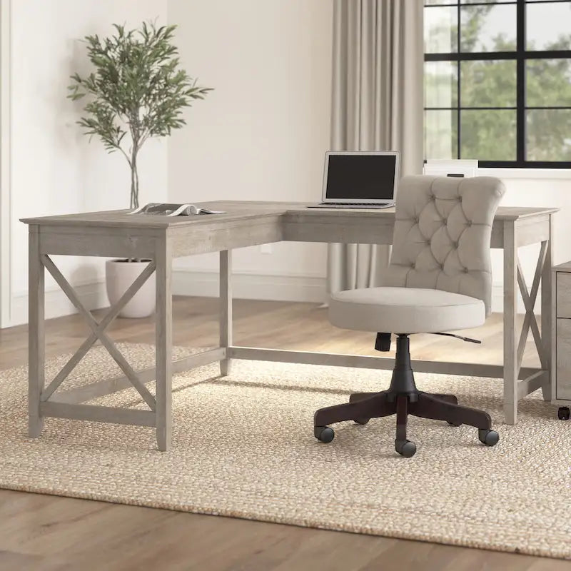 Bureau d'angle en L de 60 W pour bureau à domicile