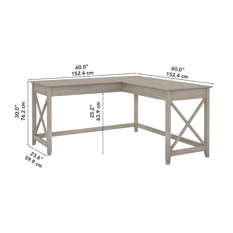 Bureau d'angle en L de 60 W pour bureau à domicile