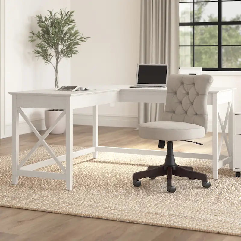 Bureau d'angle en L de 60 W pour bureau à domicile