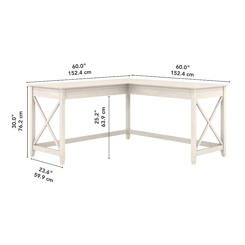 Bureau d'angle en L de 60 W pour bureau à domicile