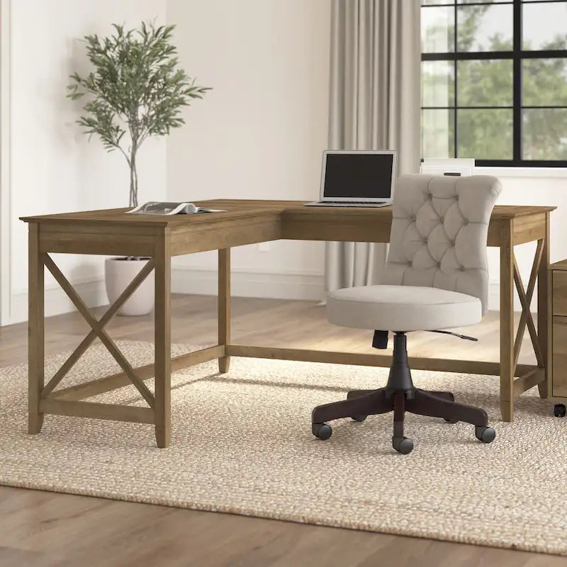 Bureau d'angle en L de 60 W pour bureau à domicile