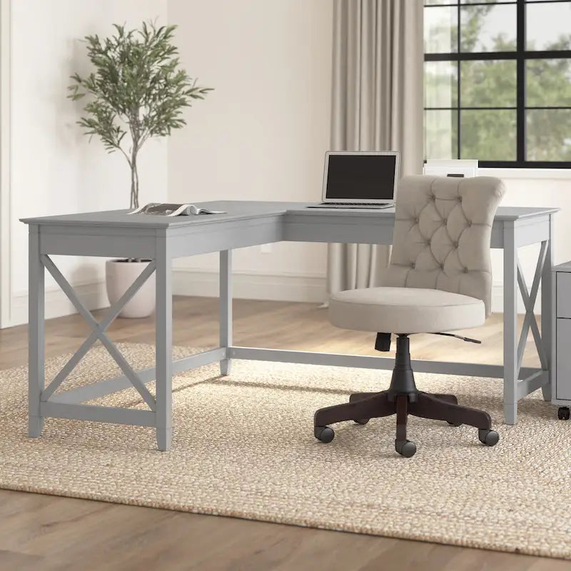 Bureau d'angle en L de 60 W pour bureau à domicile