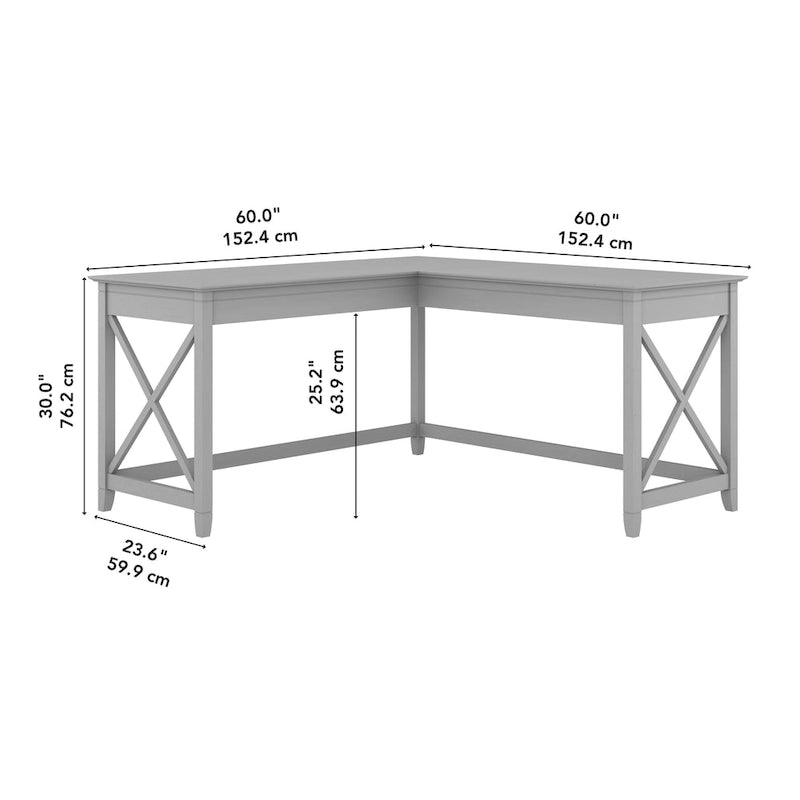 Bureau d'angle en L de 60 W pour bureau à domicile