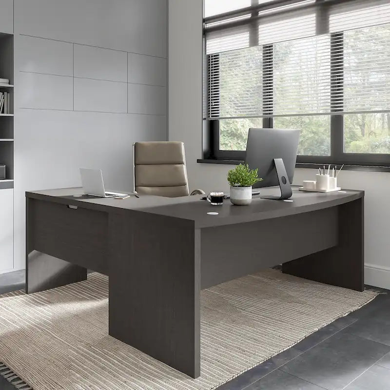 Bureau en L à façade incurvée 72W