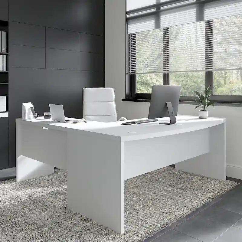 Bureau en L à façade incurvée 72W