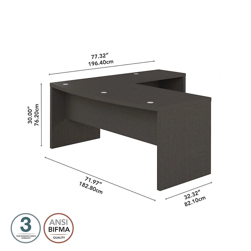 Bureau en L à façade incurvée 72W