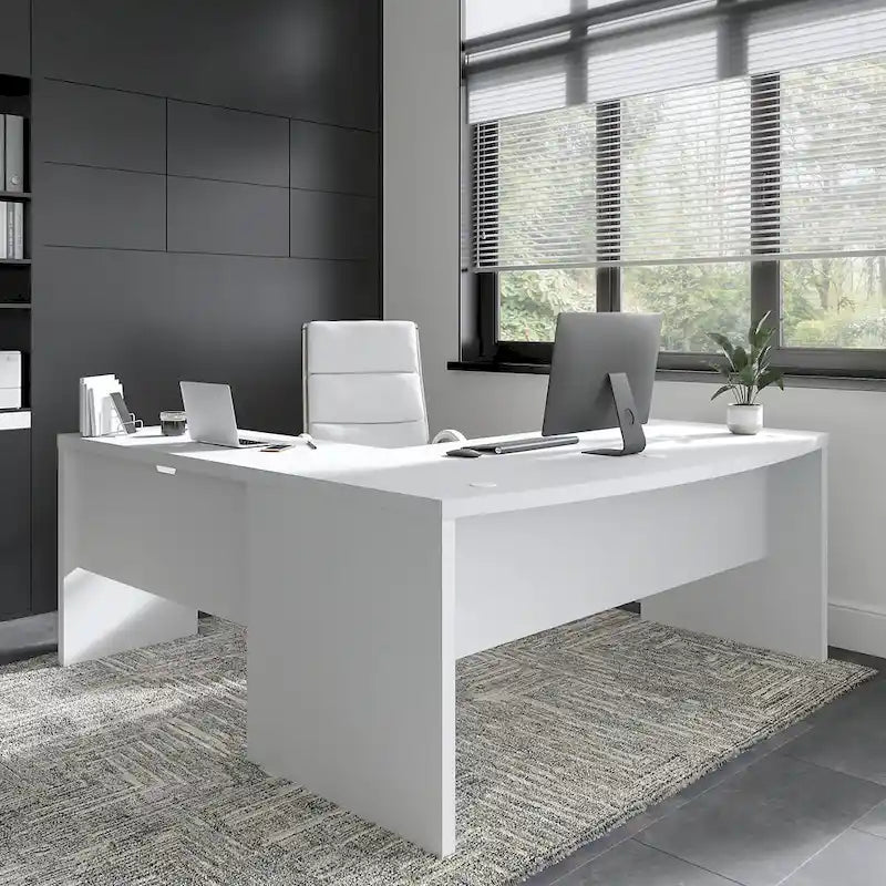 Bureau en L à façade incurvée 72W