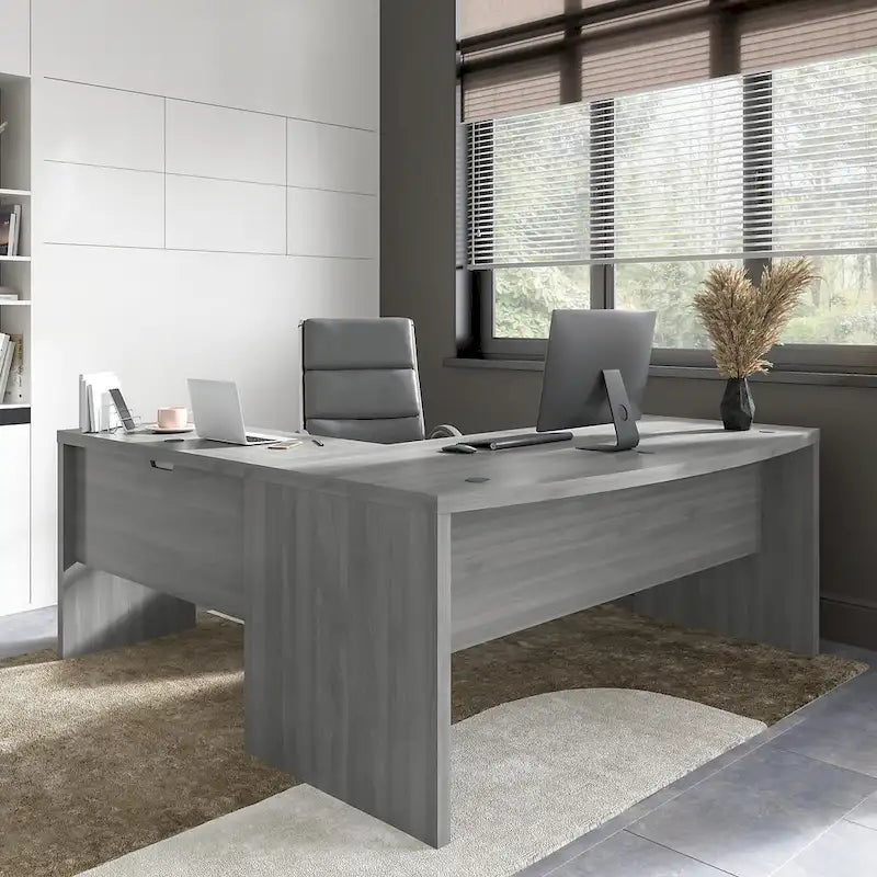 Bureau en L à façade incurvée 72W