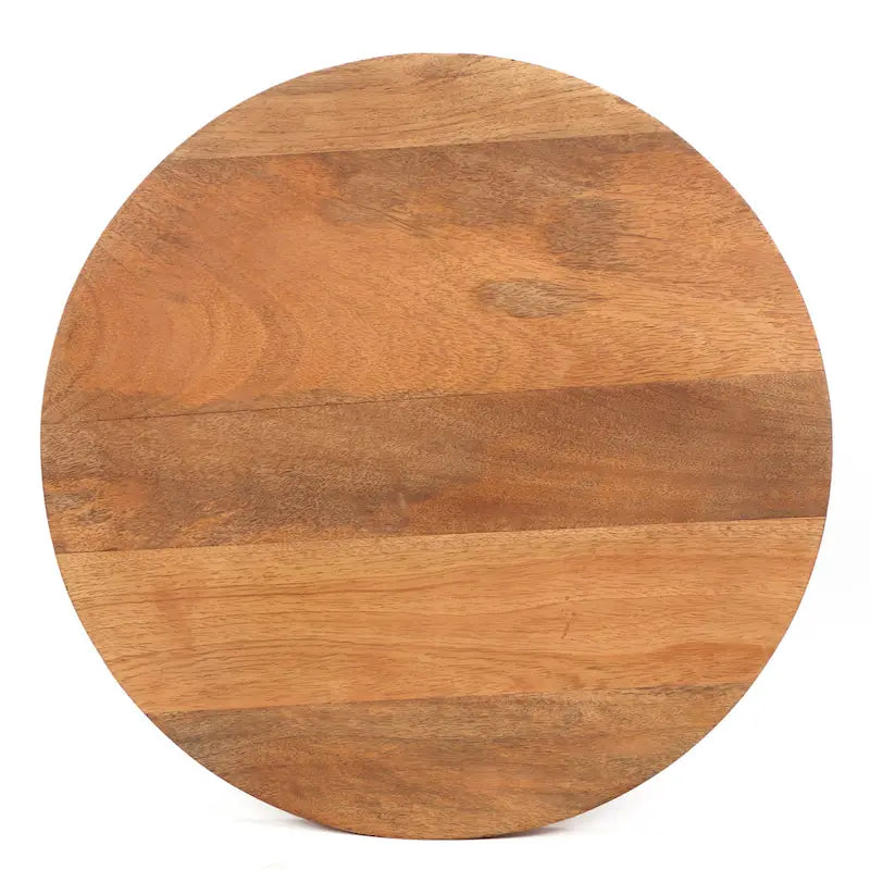 Table d'appoint sur pied en bois de manguier et métal
