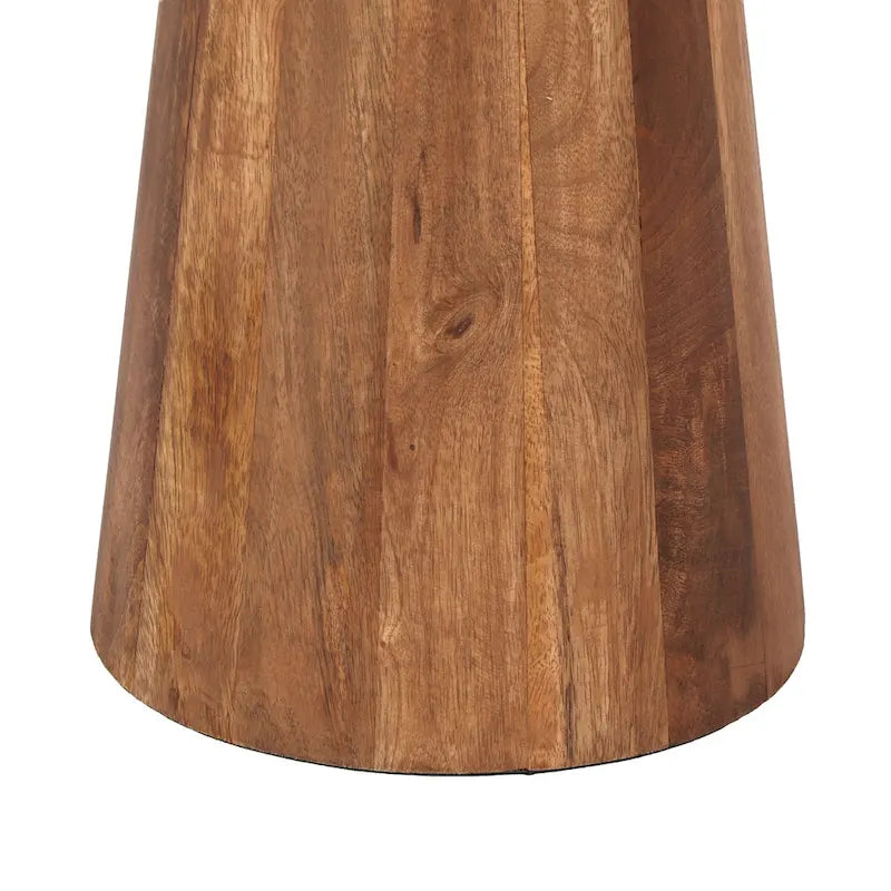 Table d'appoint sur pied en bois de manguier et métal