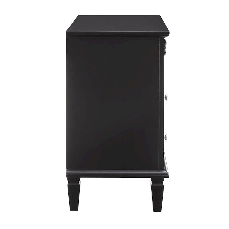 Table de chevet à 2 tiroirs avec étagère ouverte et station de charge – Table d'appoint de style rustique avec ports USB et prises électriques