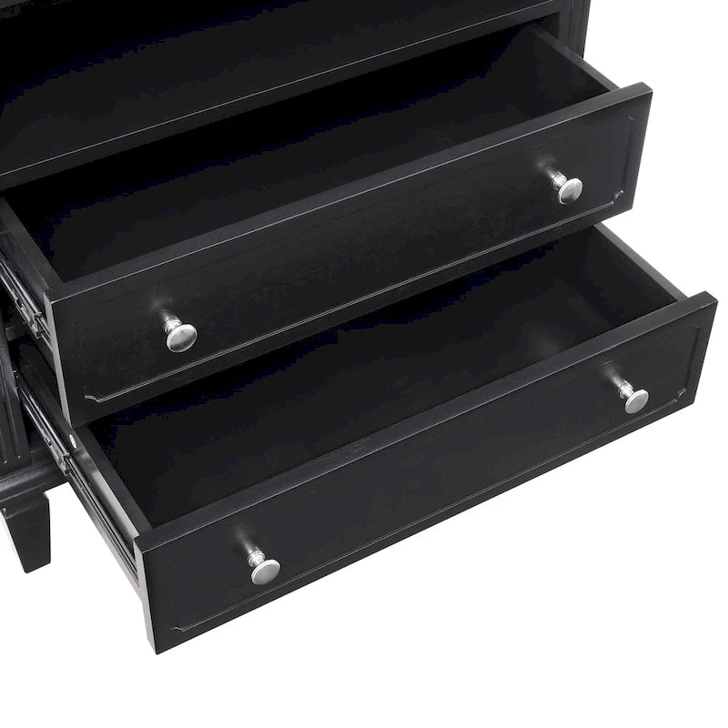 Table de chevet à 2 tiroirs avec étagère ouverte et station de charge – Table d'appoint de style rustique avec ports USB et prises électriques