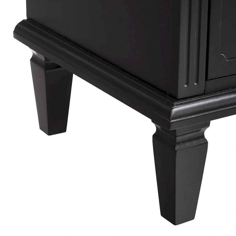 Table de chevet à 2 tiroirs avec étagère ouverte et station de charge – Table d'appoint de style rustique avec ports USB et prises électriques
