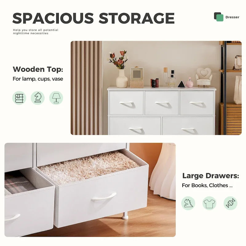 Tour de rangement haute avec 9 tiroirs en tissu