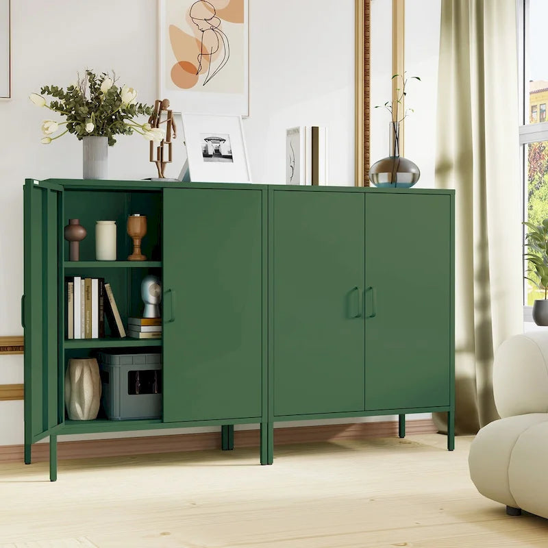 Meuble de rangement métallique à 4 portes avec ventilation