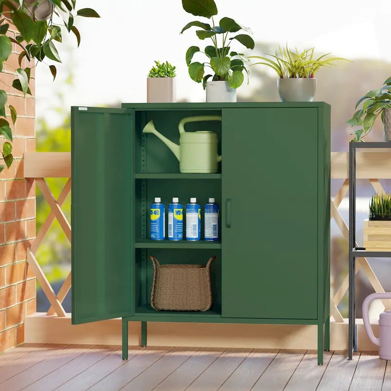 Meuble de rangement métallique à 4 portes avec ventilation