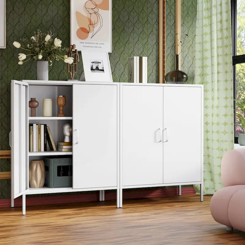 Meuble de rangement métallique à 4 portes avec ventilation