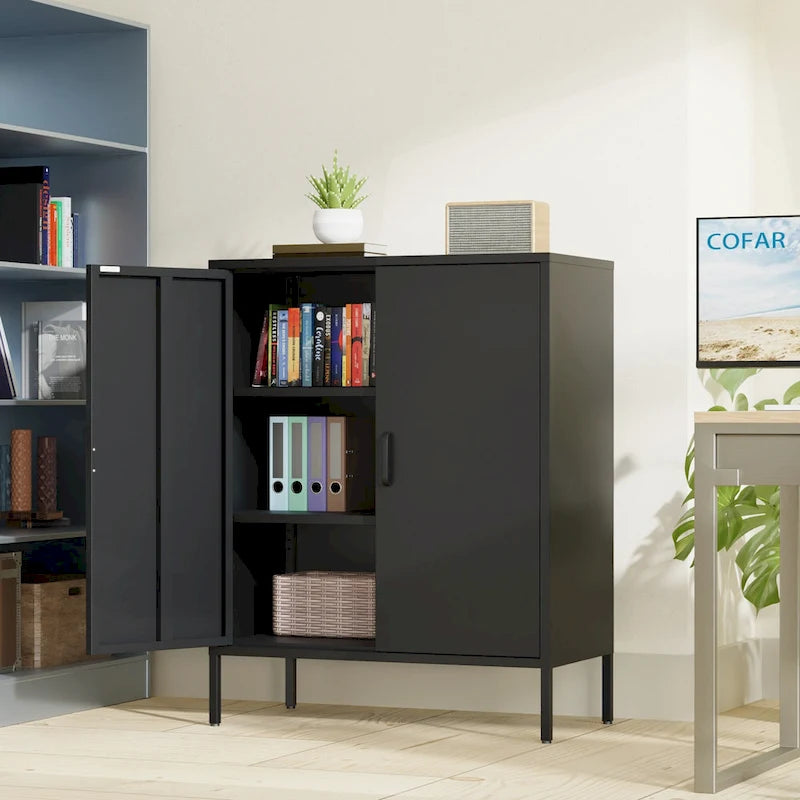 Meuble de rangement métallique à 4 portes avec ventilation