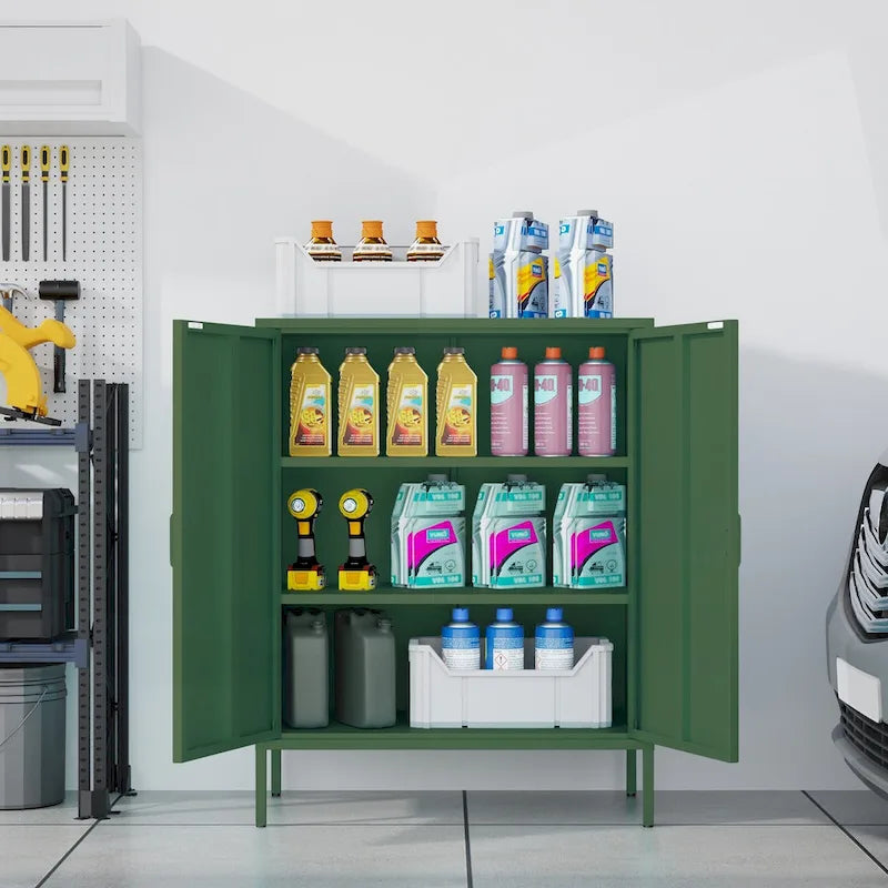 Meuble de rangement métallique à 4 portes avec ventilation