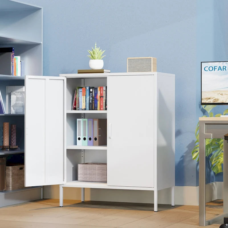 Meuble de rangement métallique à 4 portes avec ventilation