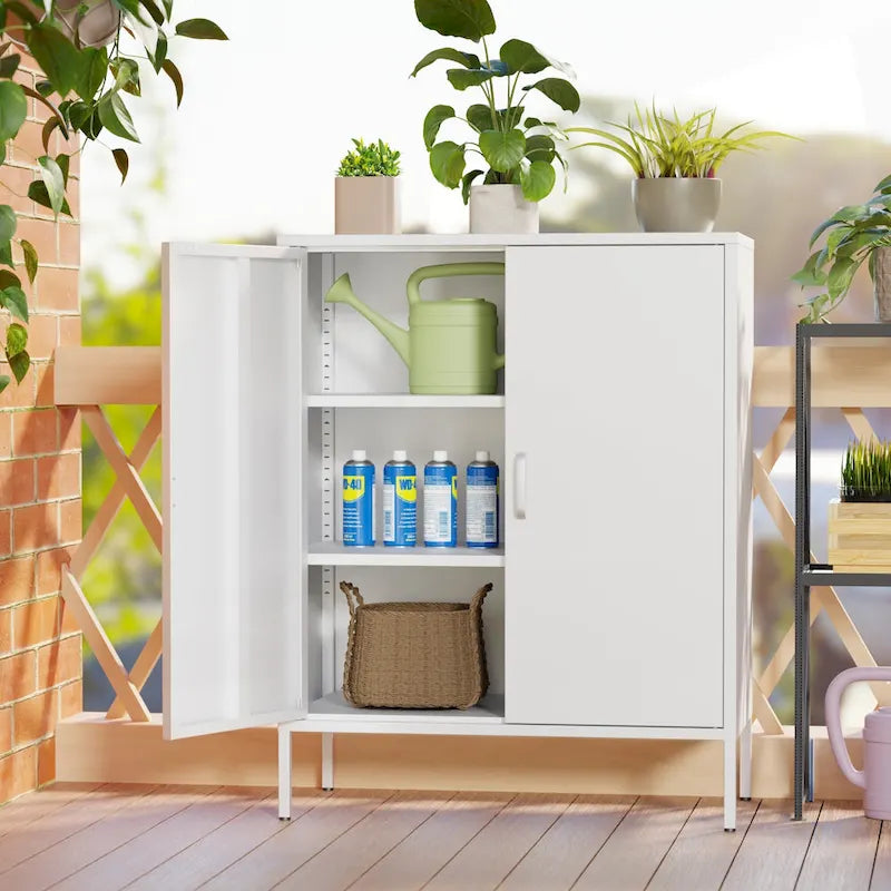 Meuble de rangement métallique à 4 portes avec ventilation
