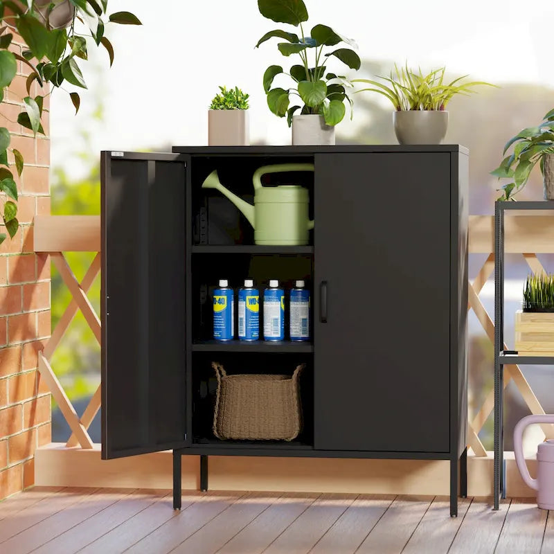 Meuble de rangement métallique à 4 portes avec ventilation