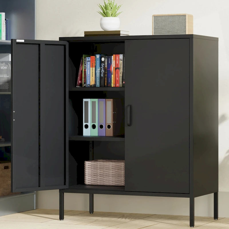 Meuble de rangement métallique à 4 portes avec ventilation