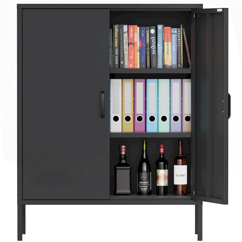 Meuble de rangement métallique à 4 portes avec ventilation