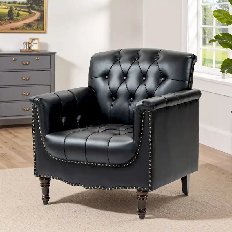 Fauteuil d'appoint capitonné du milieu du siècle