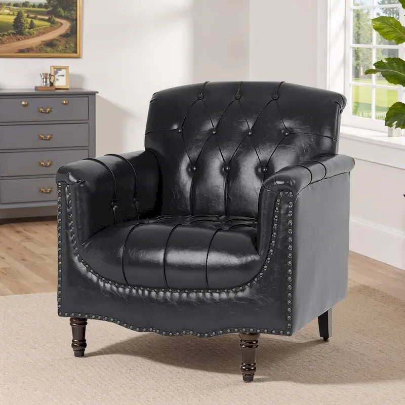 Fauteuil d'appoint capitonné du milieu du siècle
