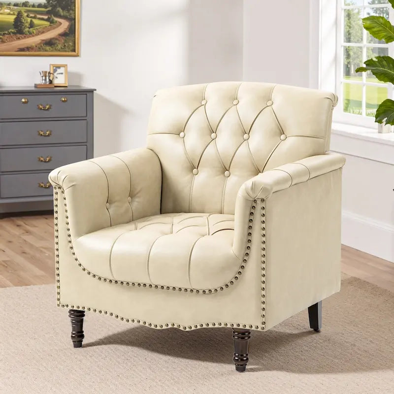 Fauteuil d'appoint capitonné du milieu du siècle