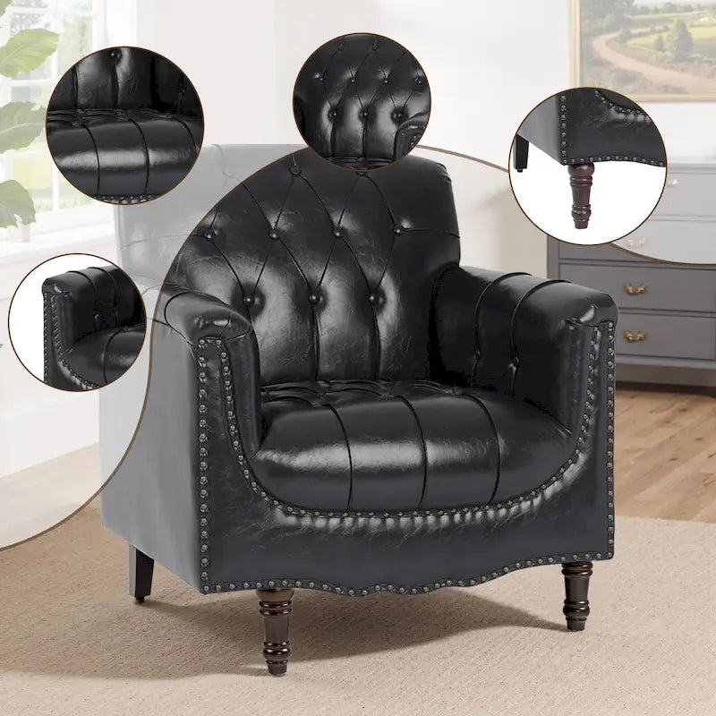Fauteuil d'appoint capitonné du milieu du siècle