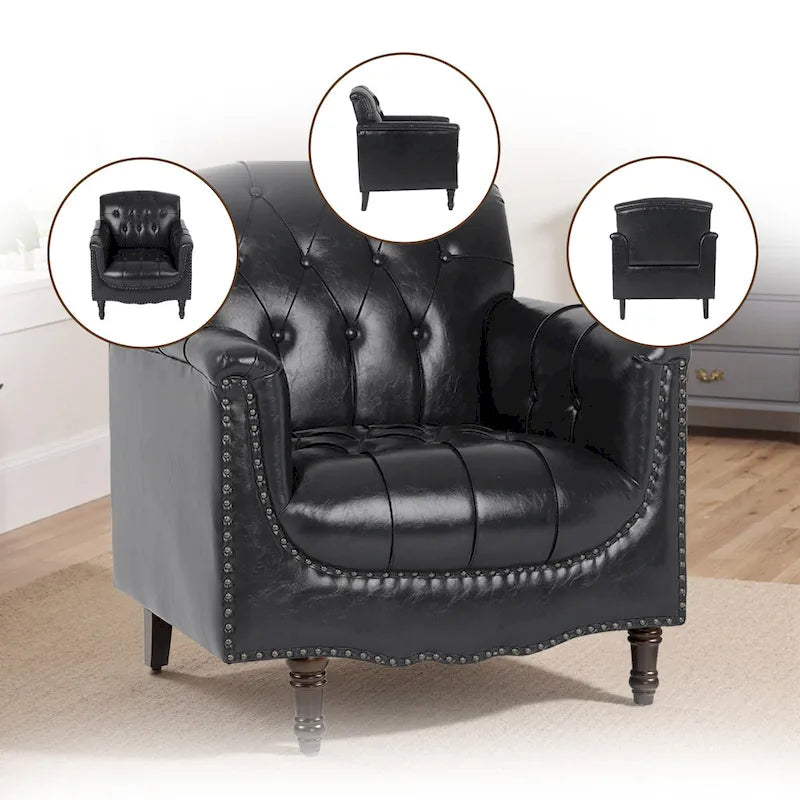 Fauteuil d'appoint capitonné du milieu du siècle