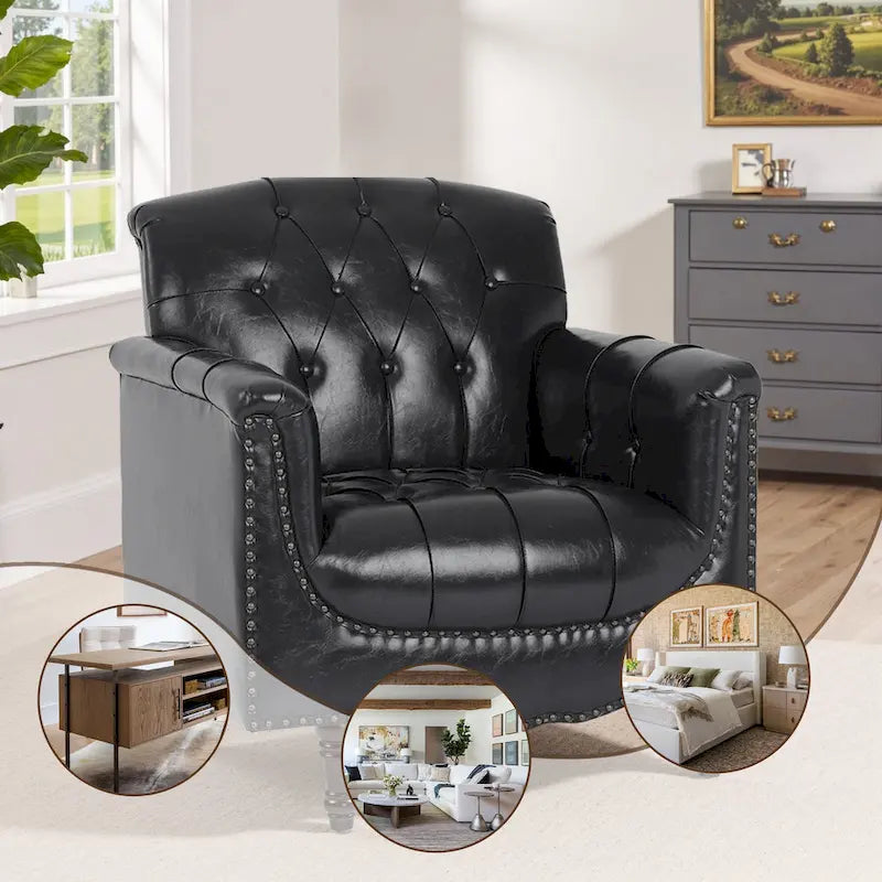 Fauteuil d'appoint capitonné du milieu du siècle
