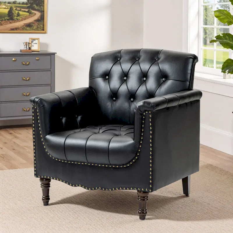 Fauteuil d'appoint capitonné du milieu du siècle