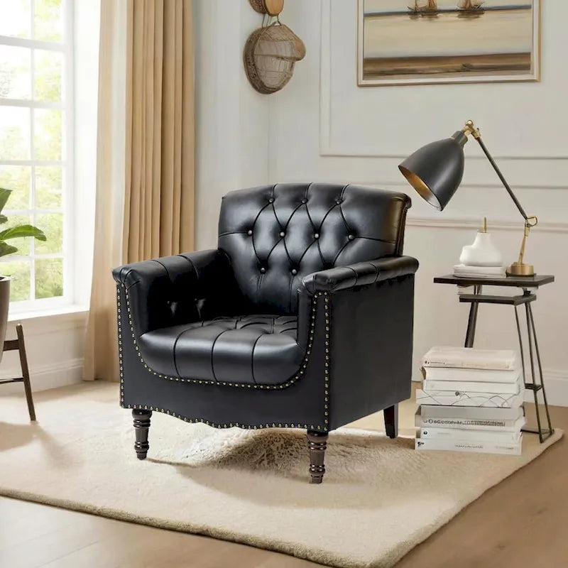 Fauteuil d'appoint capitonné du milieu du siècle