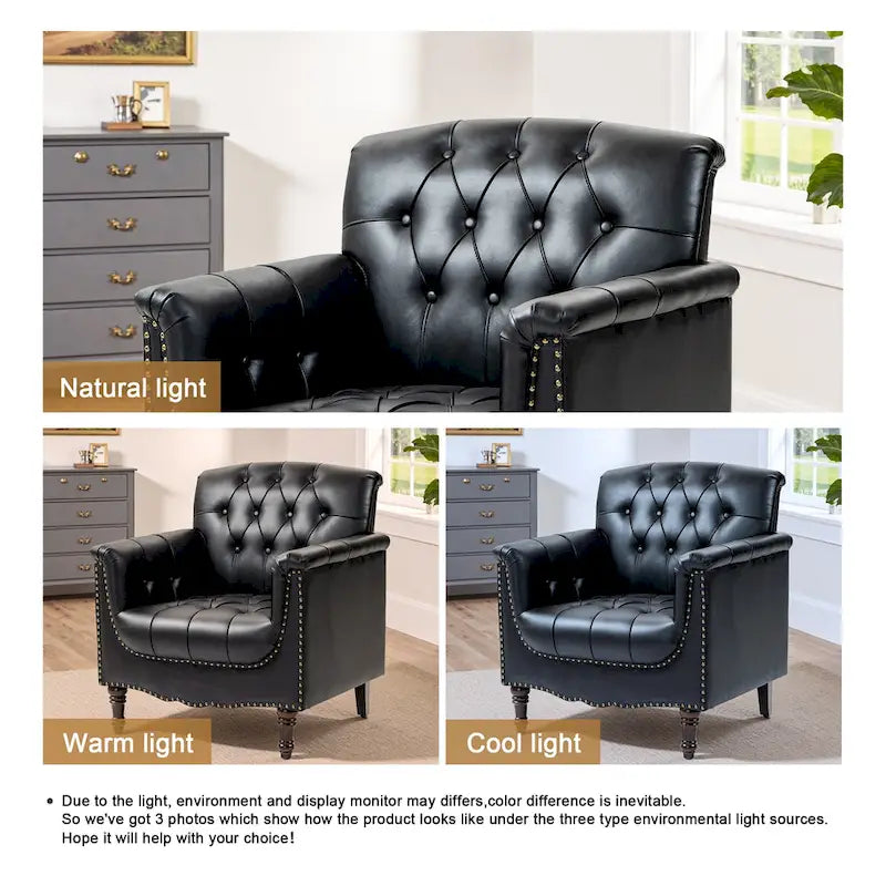 Fauteuil d'appoint capitonné du milieu du siècle