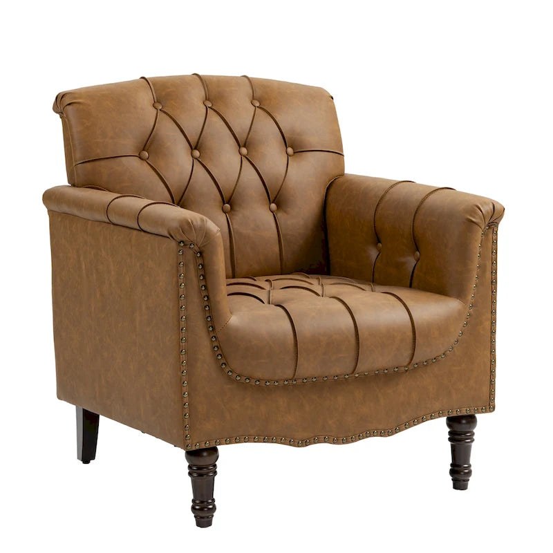 Fauteuil d'appoint capitonné du milieu du siècle