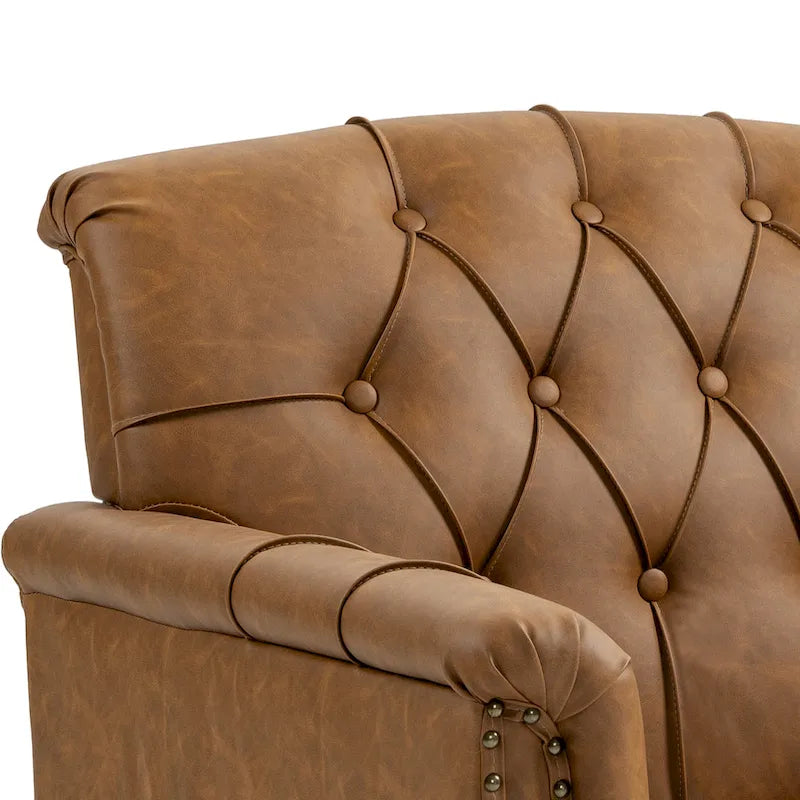 Fauteuil d'appoint capitonné du milieu du siècle