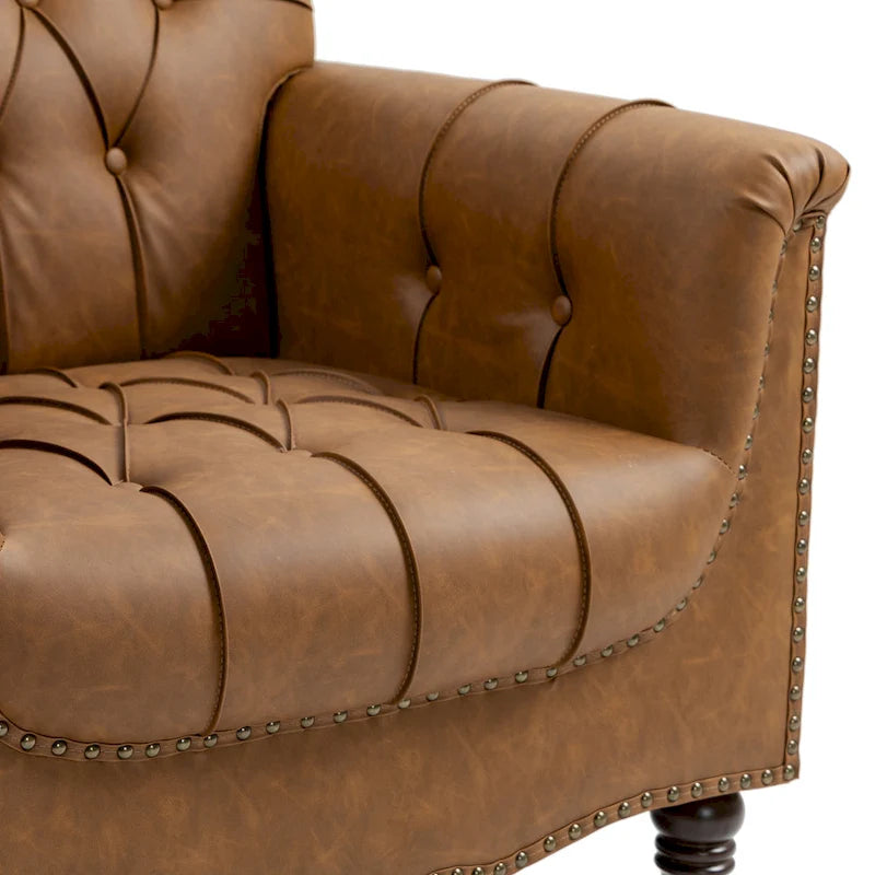 Fauteuil d'appoint capitonné du milieu du siècle