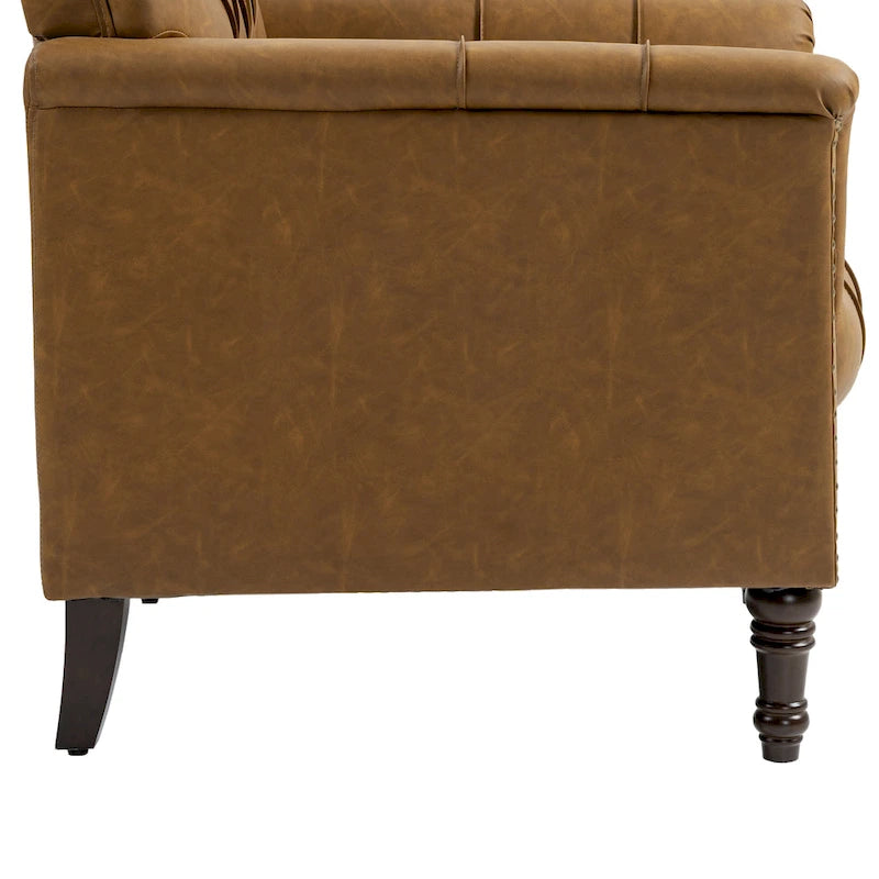 Fauteuil d'appoint capitonné du milieu du siècle