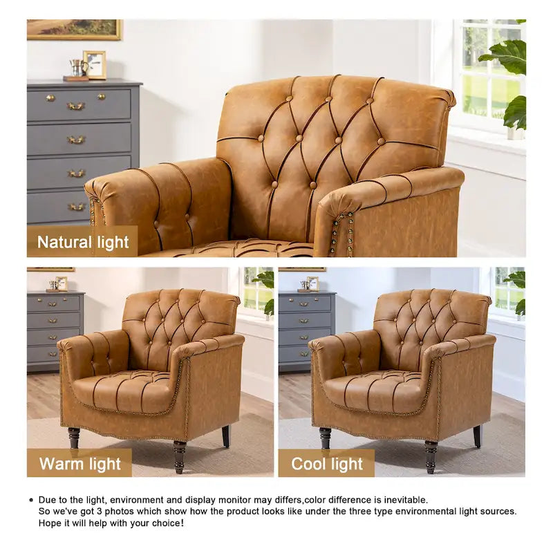 Fauteuil d'appoint capitonné du milieu du siècle