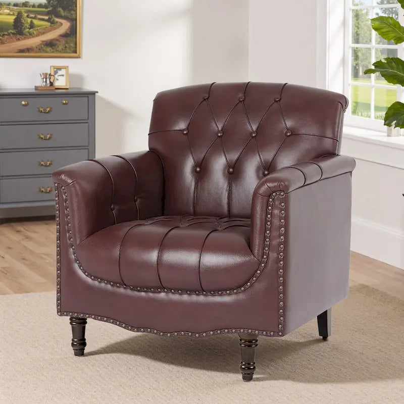 Fauteuil d'appoint capitonné du milieu du siècle