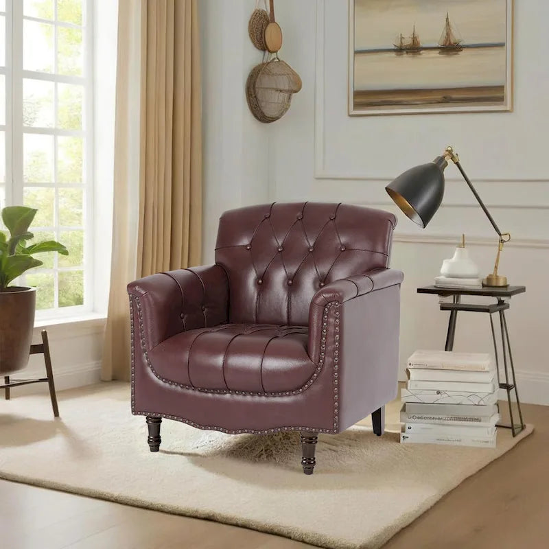 Fauteuil d'appoint capitonné du milieu du siècle