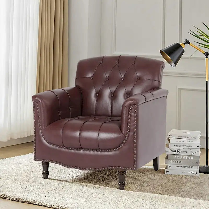 Fauteuil d'appoint capitonné du milieu du siècle